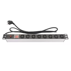 Jaudas sadales iekārta PDU Alcasa GC-N0074 8 AC izejas 1U Melna Nerūsējošais tērauds