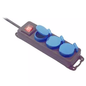 Удлинитель Bachmann 349.045 1.5 м 3 розетки Outdoor Черный Синий