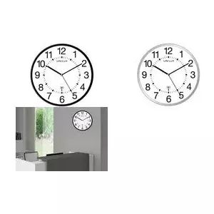 Wall clock unilux MAXI WAVE, radio-controlled, 400 mm diameter, silver, large numerals