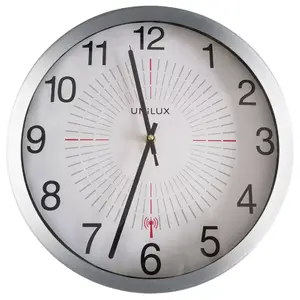Kvarca sienas pulkstenis Unilux Outdoor apaļš — diametrs 35,5 cm, AA 1,5 V barošana