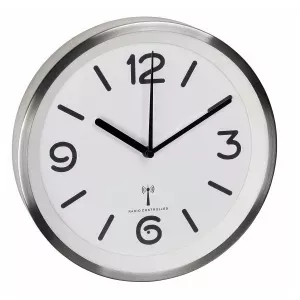 Sienas/galda pulkstenis TFA-Dostmann 60.3535.02 Apaļš Sudrabs Balts