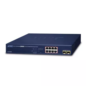 PLANET GS-4210-8P2S tīkla pārslēgs Vadīts Gigabit Ethernet (10/100/1000) Power over Ethernet (PoE) 1U Zils