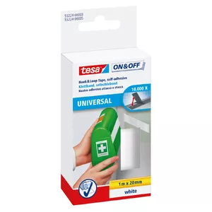 Hook/Loop Fastener TESA 55224-00003 White 20mm x 1000mm