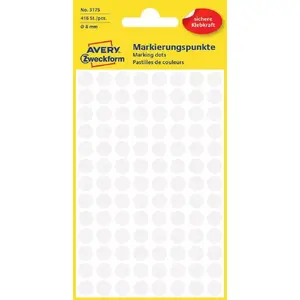 Avery Colour Coding Dots White 8 mm Permanent Adhesive 416 Labels