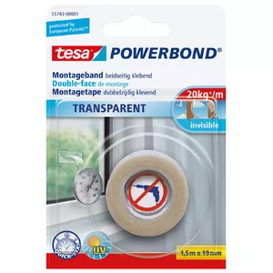 Montāžas lente Tesa Powerbond TRANSPARENT 1.5m 19mm