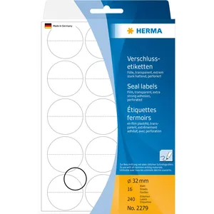 HERMA 2279 pašlīmējošā etiķete Caurspīdīgs 240 pcs