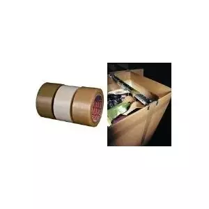 Iepakojuma lenta Tesa 04124, PVC, brūna, 66 m × 50 mm