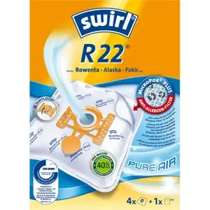 Putekļu maisiņš MELITTA Swirl R 22 — 4 gab., balts, saderīgs ar Rowenta/Alaska/Fakir