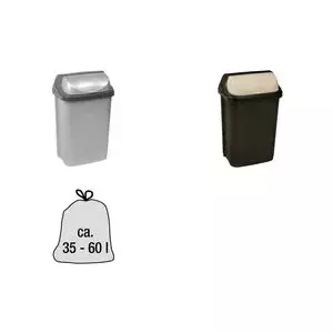 Waste bin keeeper Rasmus 25L rotating lid light silver — 25 L capacity, rotating lid