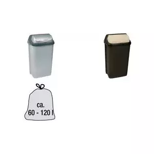 Trash can keeeper rasmus 50 L graphite with roll top lid