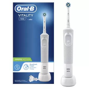 Oral-B Vitality 100 CrossAction Pieaugušo Rotējoša-vibrējoša zobu suka Balts