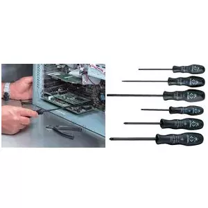 ESD tool C.K Tools T4741S-ESD — anti-static precision screwdriver, black/yellow
