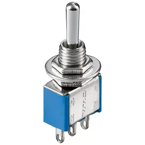 Toggle switch Goobay Miniature ON - OFF - ON 3 Pins Blue Housing