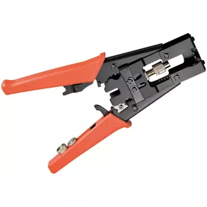 Crimping tool Fixpoint 77268 — hand cable crimper, 223 mm length, 65 mm width, 22 mm height, black/orange