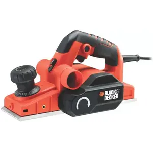 Ручной рубанок Black & Decker KW750K — 750 Вт, ширина строгания 82 мм, глубина выборки 12 мм, 16 000 об/мин, пылеотвод, мягкая ручка