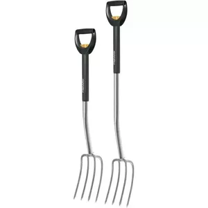 Садовая вилка Fiskars 1000630, D-ручка, пластиковая рукоять, длина 125.6 см, чёрная