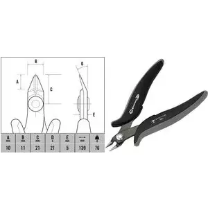 Бокорезы c.k tools Side Cutter T3886 ESD с плоской головкой, тонкий корпус