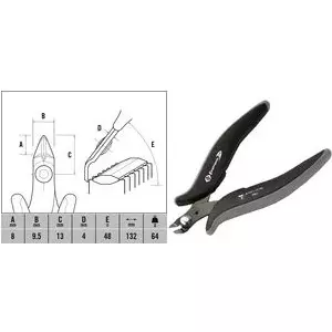 Бокорезы c.k tools T3884 мини-головка ESD — диагональные кусачки для электроники