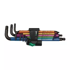 Wera 950 Spkl9 Hex-plus Hex Key Set L veida sešstūra atslēgu komplekts Metriskā/angļu 9 pcs