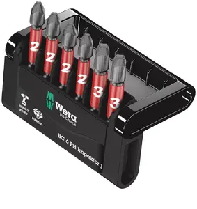 Screwdriver bit set Wera Bit-Check 6 pcs — Phillips PH2, PH3