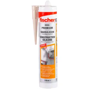 Fischer Premium Construction Silicone DBSA 310 ml Concrete Grey Sealant for Bathtubs Washbasins and Windowsills