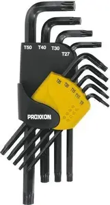 Hex/Torx Angle Key Set Proxxon 9-piece (MPN 23 944) – angled L-keys for Torx fittings