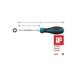 Screwdriver Hazet HEXAnamic PZ 802‑PZ2 Pozidriv, Pozidriv PZ2 tip, ergonomic handle