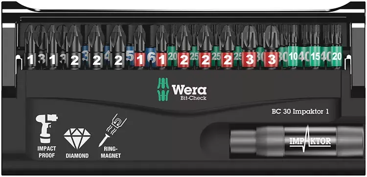 Skrūvgriežu bitu komplekts Wera BC 30 Impaktor 1 Photo 2