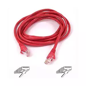 Belkin Cable patch CAT5 RJ45 snagless 0.5m red tīkla kabelis Sarkans 0,5 m
