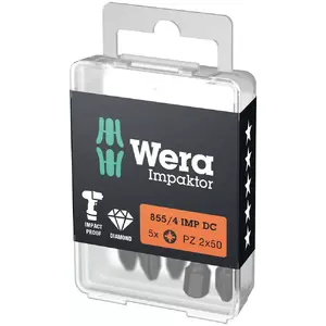 Screwdriver Bit Set Wera 855/4 IMP DC PZ DIY 5 pcs
