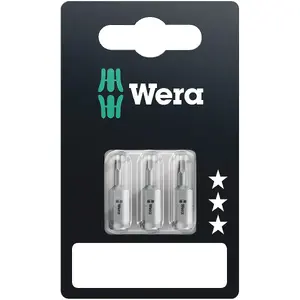 Screwdriver bit set Wera 05073344001 — 3 pcs, metric hex bits 2 / 2.5 / 3 mm, blister