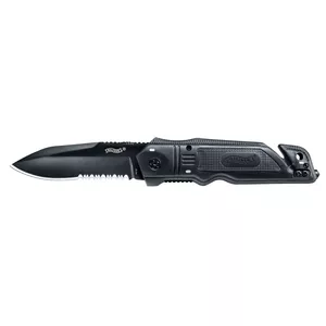 Cīņu/taktiskais nazis Walther 5.0728 — Spear Point asmens no nerūsējošā tērauda 9,5 cm, kopējais garums 22,3 cm, melns