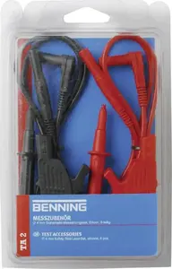 Test Lead Set Benning TA 2 (044125) Lamella plug 4 mm to Lamella plug 4 mm, 1.00 m, red/black