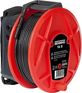Test Lead Cable Benning TA 5 (044039) 40.00 m, Lamellenstecker 4 mm to Buchse 4 mm, Black