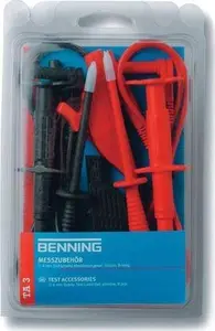 Benning mērvada komplekts TA 3 (044126) — lameles spraudnis 4 mm uz lameles spraudni 4 mm, 1,00 m, sarkans/melns