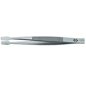 Tweezer C.K Tools T2364 Industrial Silver Flat Tip 105mm
