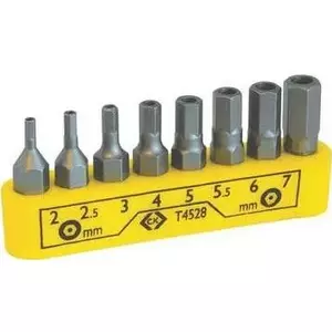 Hexagon Bit Set c.k tools T4528 — 8-piece hexagon bits for screwdrivers and bit holders