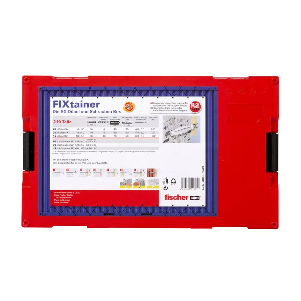 Skrūvju un sienas dībeļu komplekts Fischer 532891 Photo 2