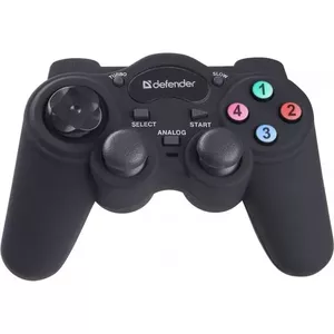 Gamepad DEFENDER Game Racer Turbo RS3 — wired black, Turbo button, 2 m cable, for PC / PlayStation / PS2 / PS3