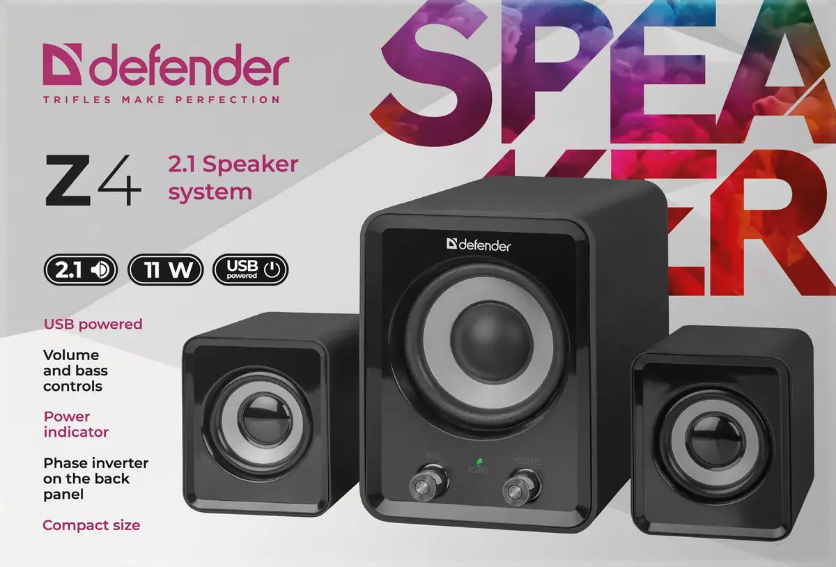 DEFENDER Z4 wired 2.1 speakers — 11 W Photo 3