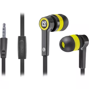 Defender Pulse-420 Headset Wired In-ear Black, Yellow