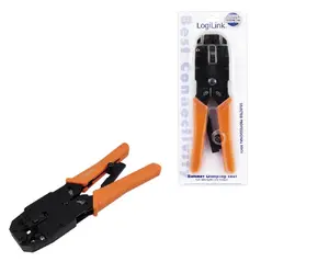 Universal Crimping Tool Logilink WZ0003 with Cutter and Stripper for RJ45, RJ12, RJ11 Connectors