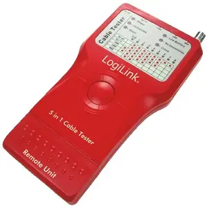 LogiLink WZ0014 Network Cable Tester for RJ-45, RJ-11, USB, BNC, and IEEE1394 with 9V Operating Voltage