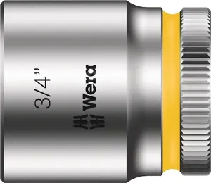 Wera 8790 HMB Hex Socket 3/4 inch 3/8 inch Chrome Vanadium Steel Matt Chrome-Plated