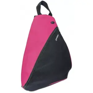 Sling mugursoma MANHATTAN Dashpack 12" — polsterēts nodalījums laptopam/tabletei līdz 12", PVC/poliesters, melns/rozā