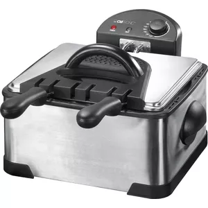 Фритюрница CLATRONIC FR 3195 — двойная 4 л, 2000 Вт, нержавеющая сталь, чёрная