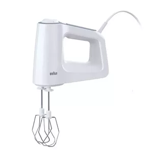 Ручной миксер BRAUN HM 3135 WH — 500 Вт, 5 скоростей, турбо, чаши 0,6 л и 0,5 л, лезвия из нержавеющей стали