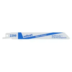 Sabre saw blade Wolfcraft 2299000 Bimetal, 150 mm overall, 130 mm working, 2.5 mm TPI, max cut 8 mm, 2 pcs