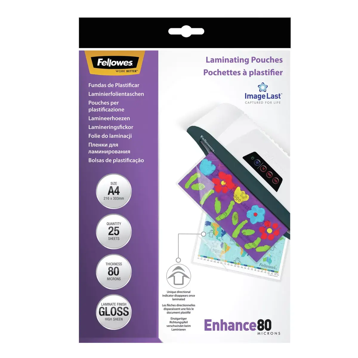 Fellowes ImageLast A4 80 Micron Laminating Pouch - 25 pack Photo 2