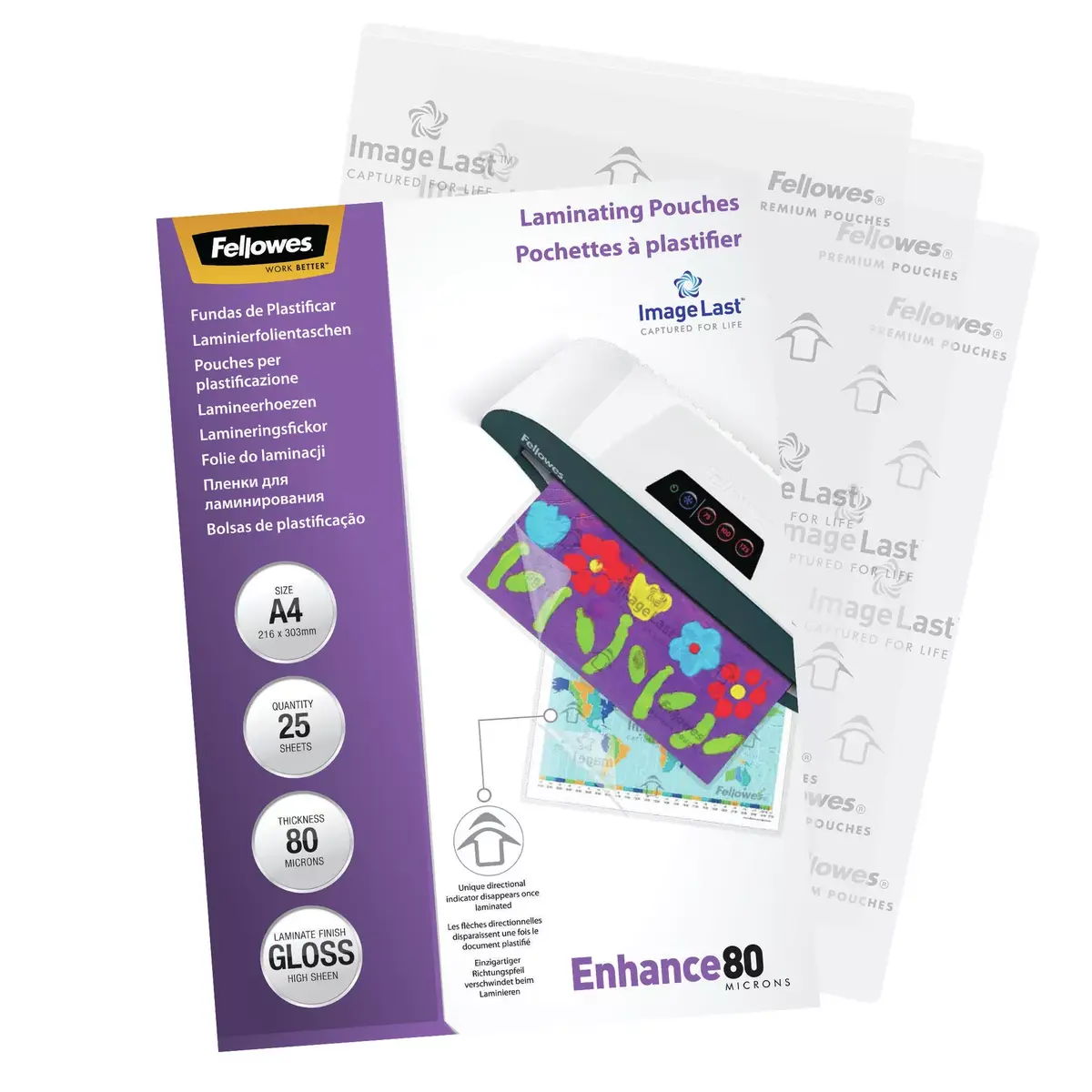Fellowes ImageLast A4 80 Micron Laminating Pouch - 25 pack Photo 3